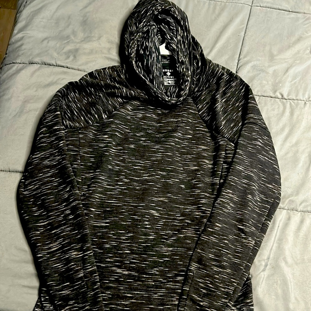 Betabrand Static Black Red Eye Hooded Long Sleeve Travel Dress M